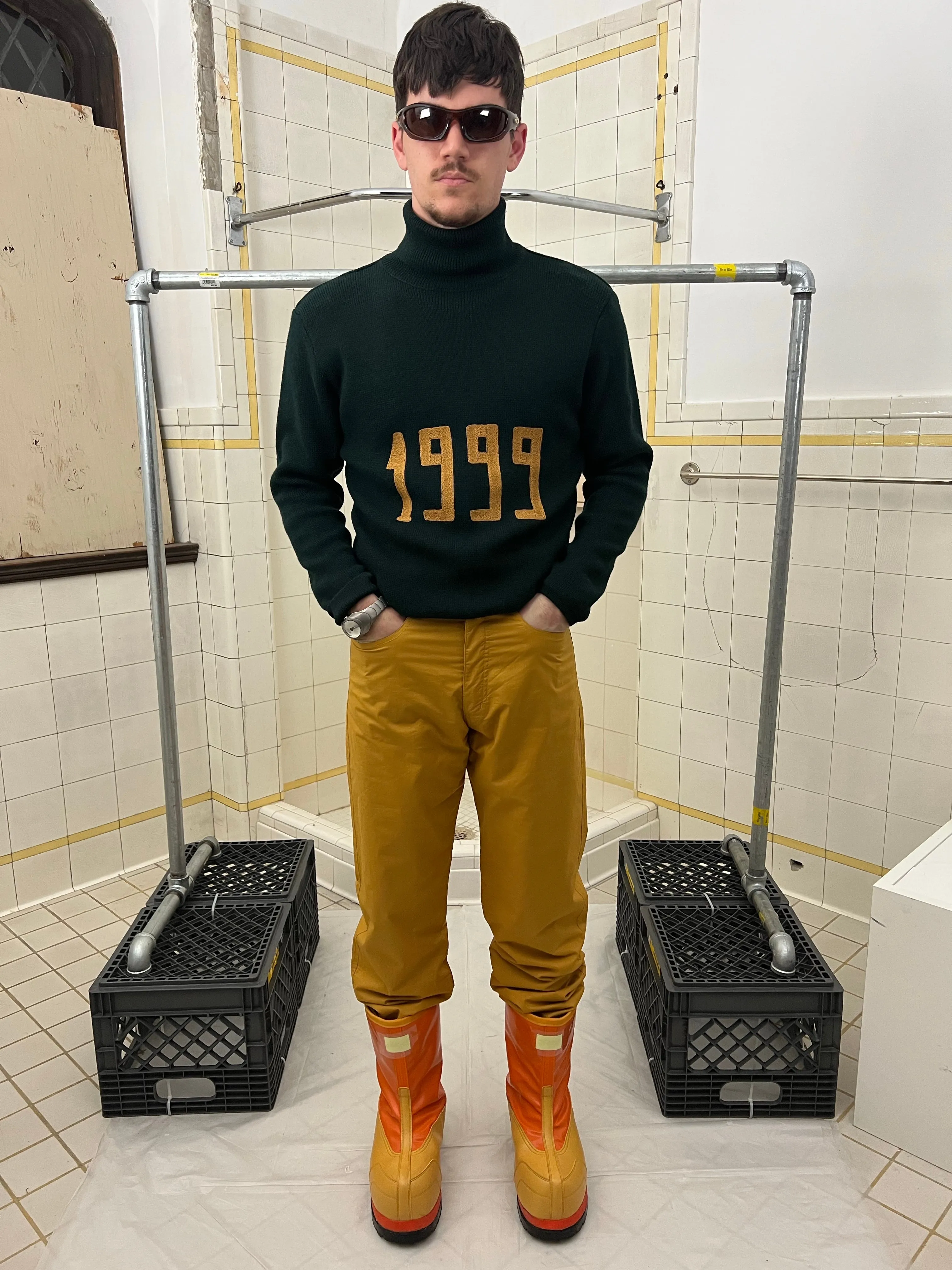 1980s Armani Yellow Ski Pants - Size M
