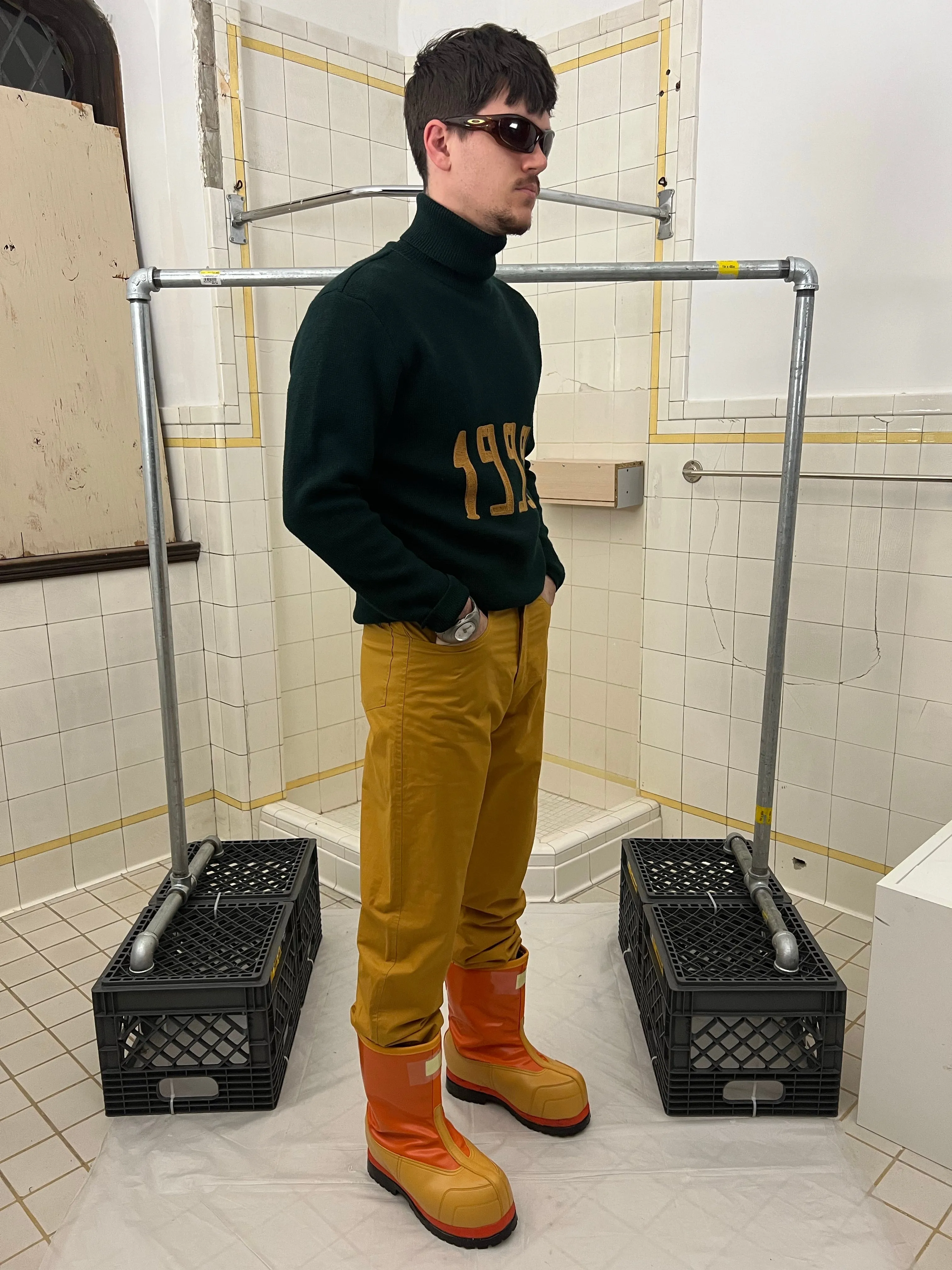 1980s Armani Yellow Ski Pants - Size M