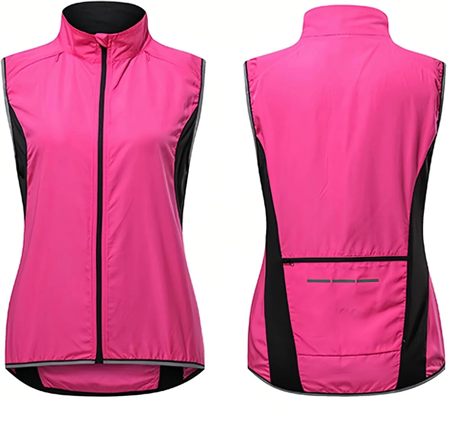 Gilet Sleeveless Cycling Jacket Womens，Breathable and Reflective Packable Jacket Cycling Hiking Sports