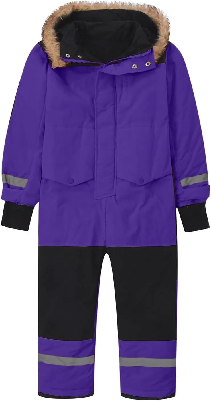 Kids One Piece Snowsuit Girls Boys Ski Snowboard Jumpsuits Winter Thicken Warm Waterproof Windproof Thermal Jackets