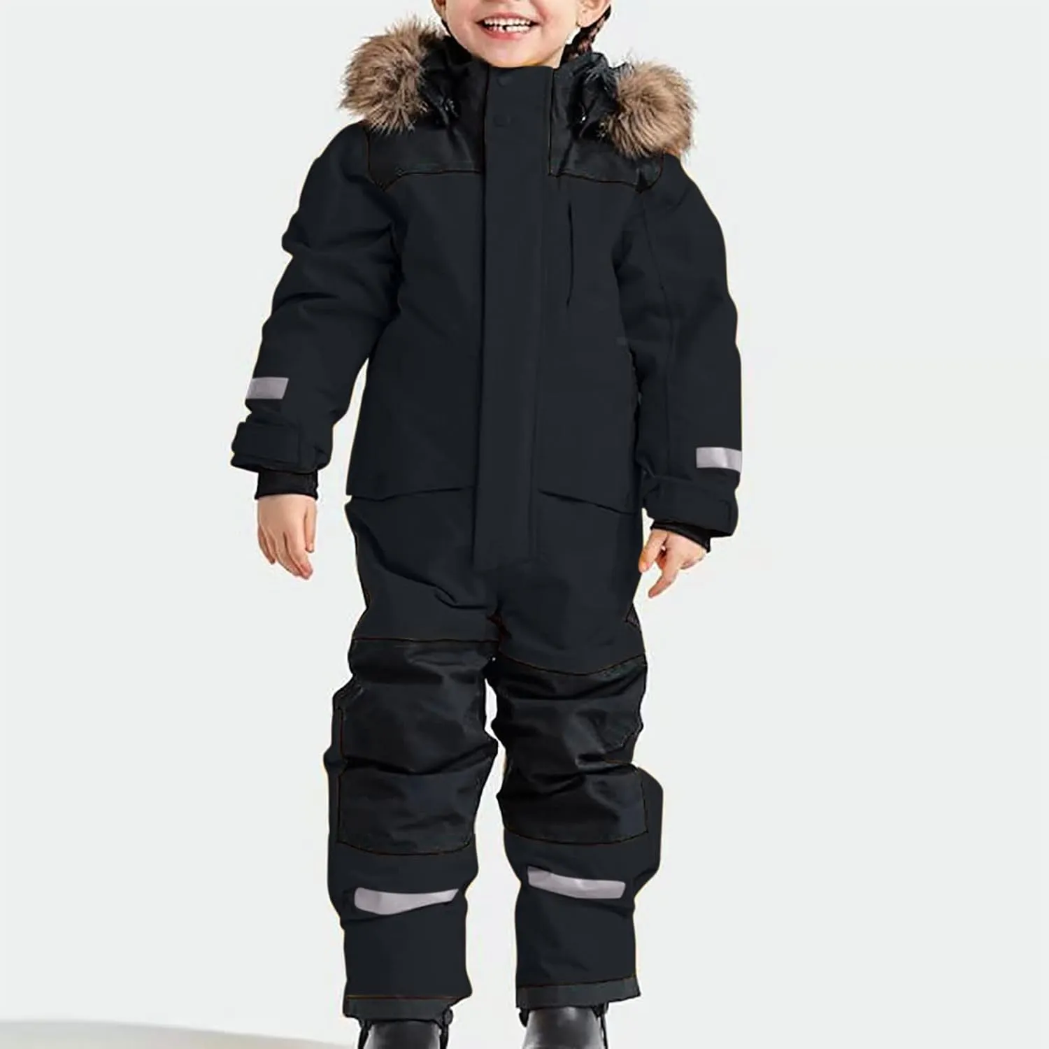 Kids One Piece Snowsuit Girls Boys Ski Snowboard Jumpsuits Winter Thicken Warm Waterproof Windproof Thermal Jackets