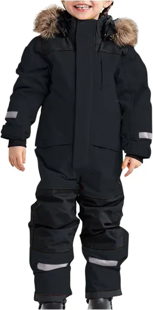 Kids One Piece Snowsuit Girls Boys Ski Snowboard Jumpsuits Winter Thicken Warm Waterproof Windproof Thermal Jackets