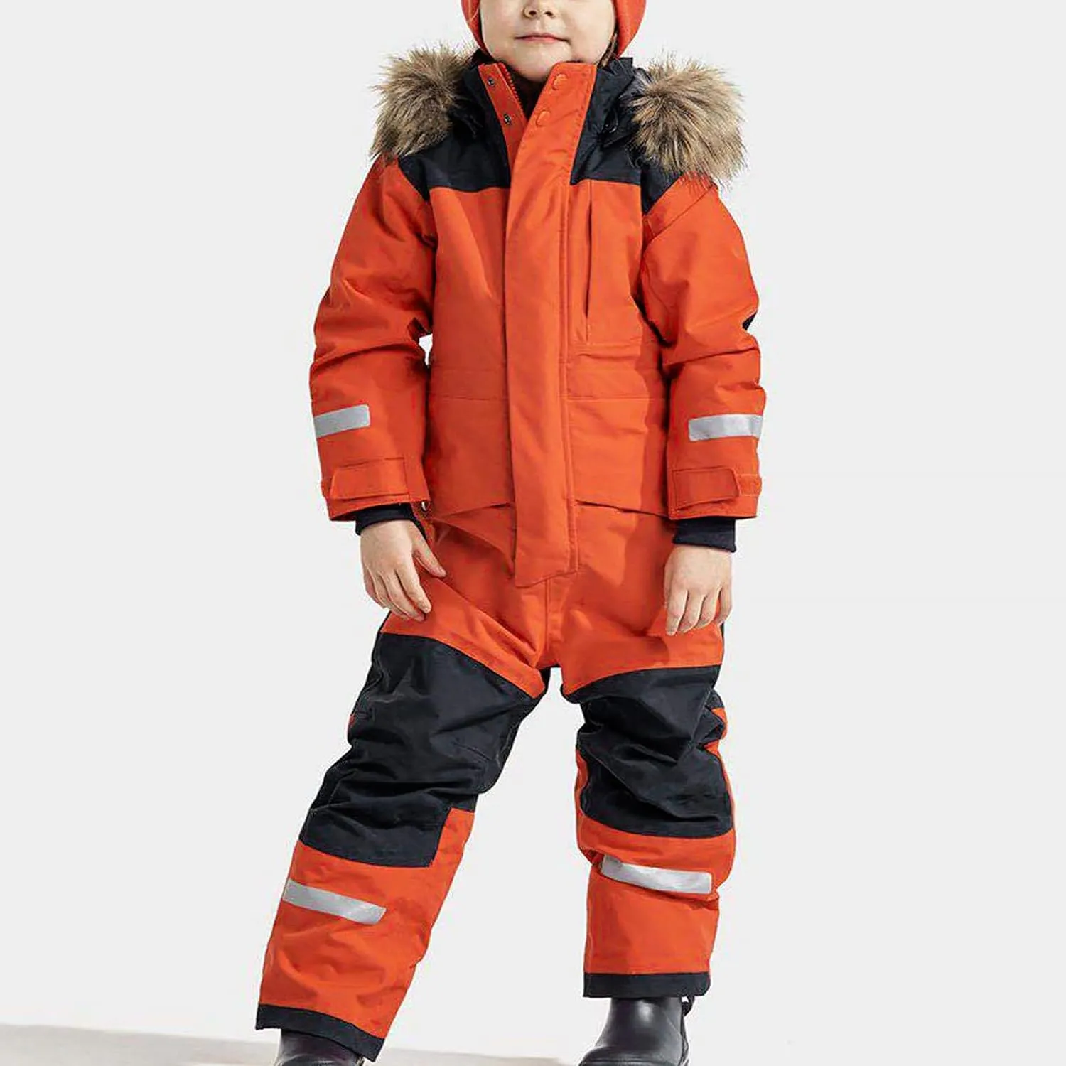 Kids One Piece Snowsuit Girls Boys Ski Snowboard Jumpsuits Winter Thicken Warm Waterproof Windproof Thermal Jackets