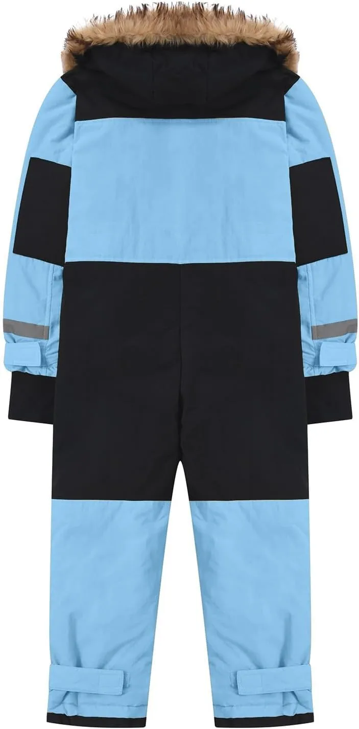 Kids One Piece Snowsuit Girls Boys Ski Snowboard Jumpsuits Winter Thicken Warm Waterproof Windproof Thermal Jackets