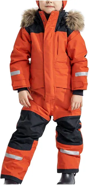 Kids One Piece Snowsuit Girls Boys Ski Snowboard Jumpsuits Winter Thicken Warm Waterproof Windproof Thermal Jackets