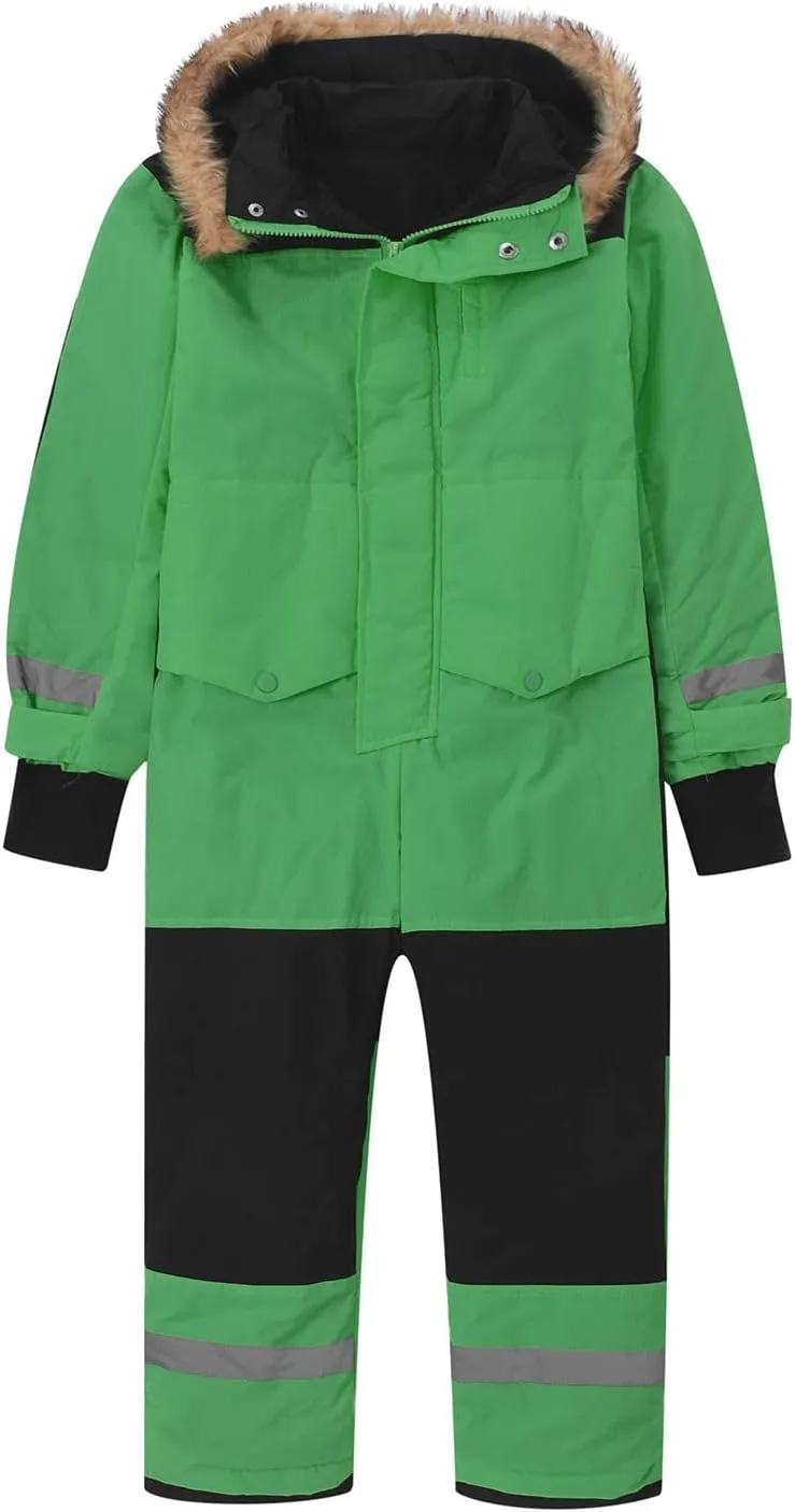 Kids One Piece Snowsuit Girls Boys Ski Snowboard Jumpsuits Winter Thicken Warm Waterproof Windproof Thermal Jackets
