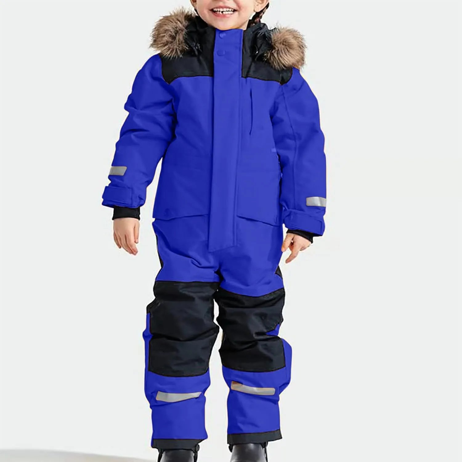 Kids One Piece Snowsuit Girls Boys Ski Snowboard Jumpsuits Winter Thicken Warm Waterproof Windproof Thermal Jackets