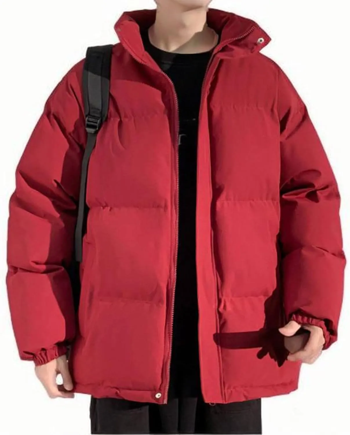 Men Puffer Jacket Plus Size Winter Warm Down Coat Waterproof Windproof Insulated Jacket Quilted Outerwear with Pocket