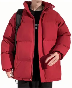 Men Puffer Jacket Plus Size Winter Warm Down Coat Waterproof Windproof Insulated Jacket Quilted Outerwear with Pocket