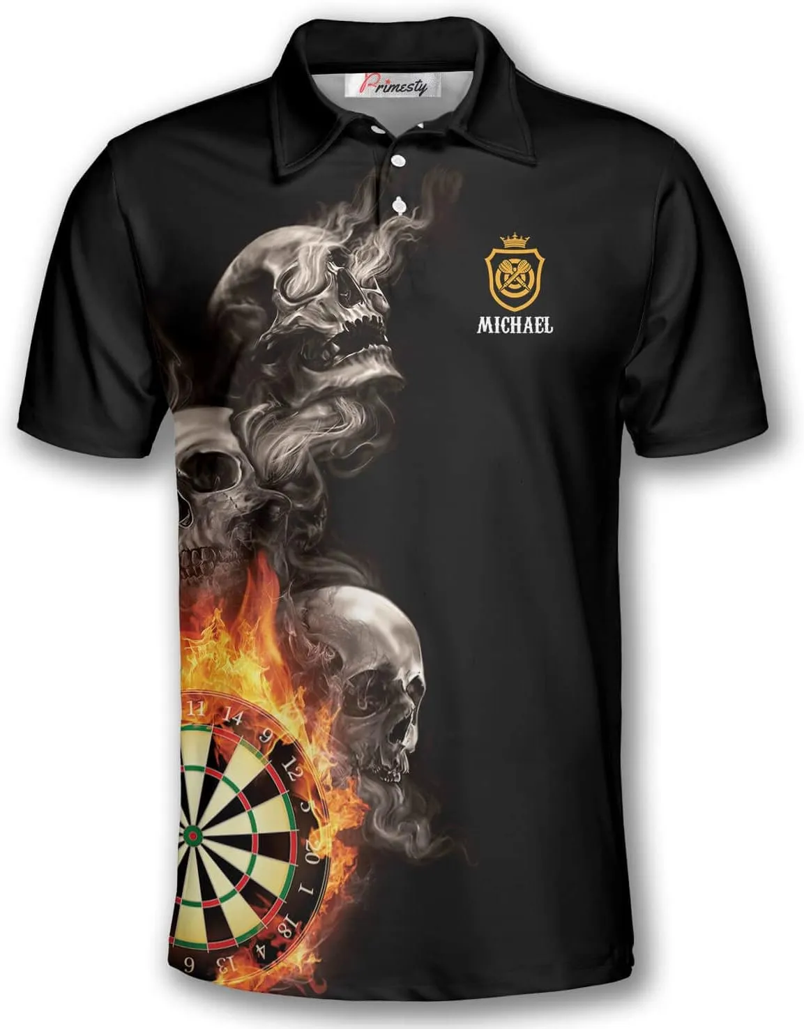 PRIMESTY Personalized Darts Shirts for Men, Custom Dart Jerseys for Teams, Darts Polo Shirts, Size S-5XL