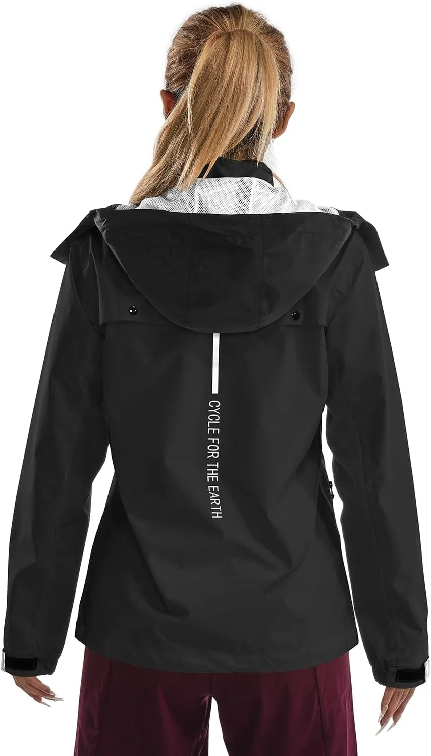 Rain Jacket Women Cycling Windbreaker Lightweight Running Bike Jackets Hooded Waterproof Hiking Coats With Pockets