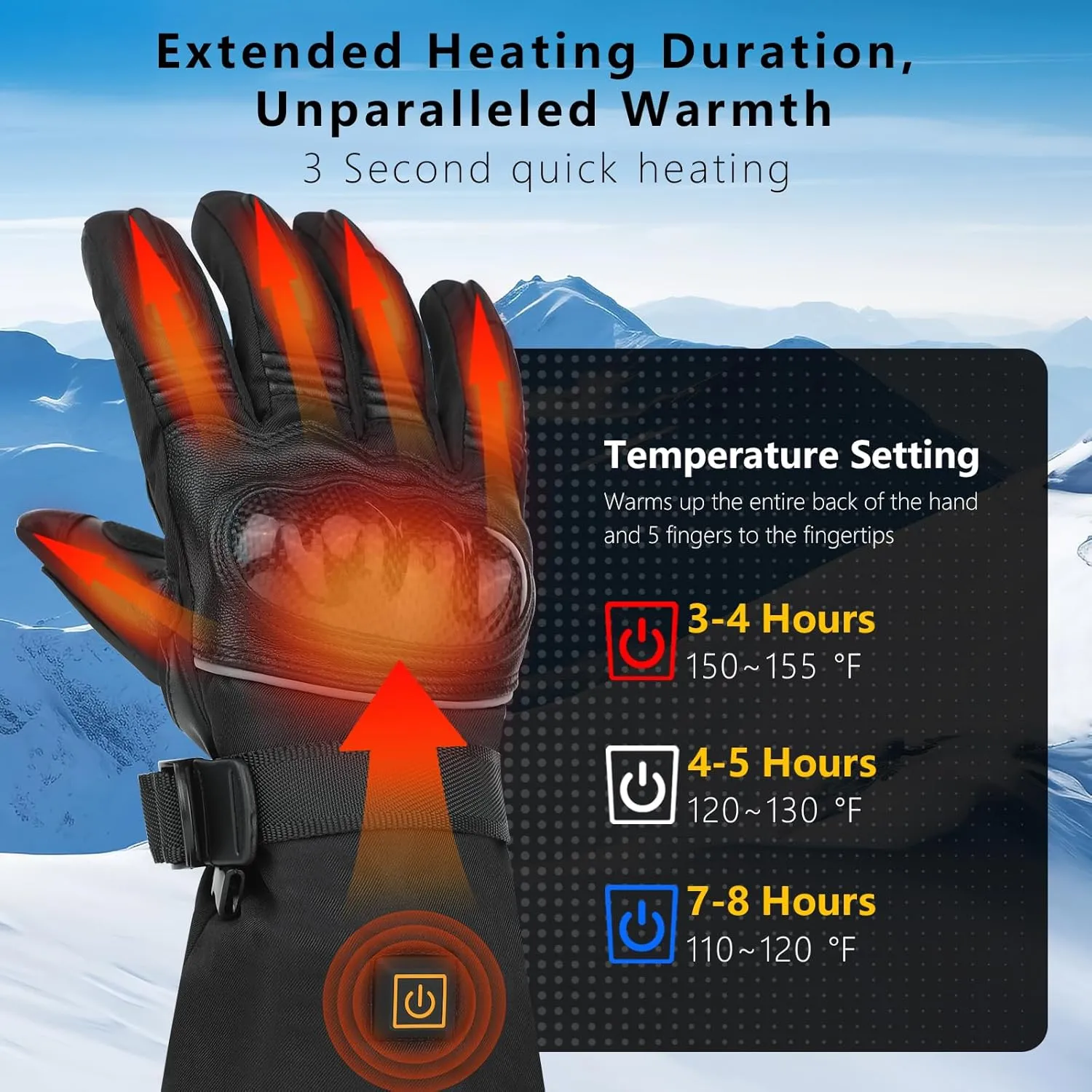 Rechargeable Electric Heated Gloves 5V 6000mAh - Men's & Women's Heated Cycling & Snow Sports Gloves