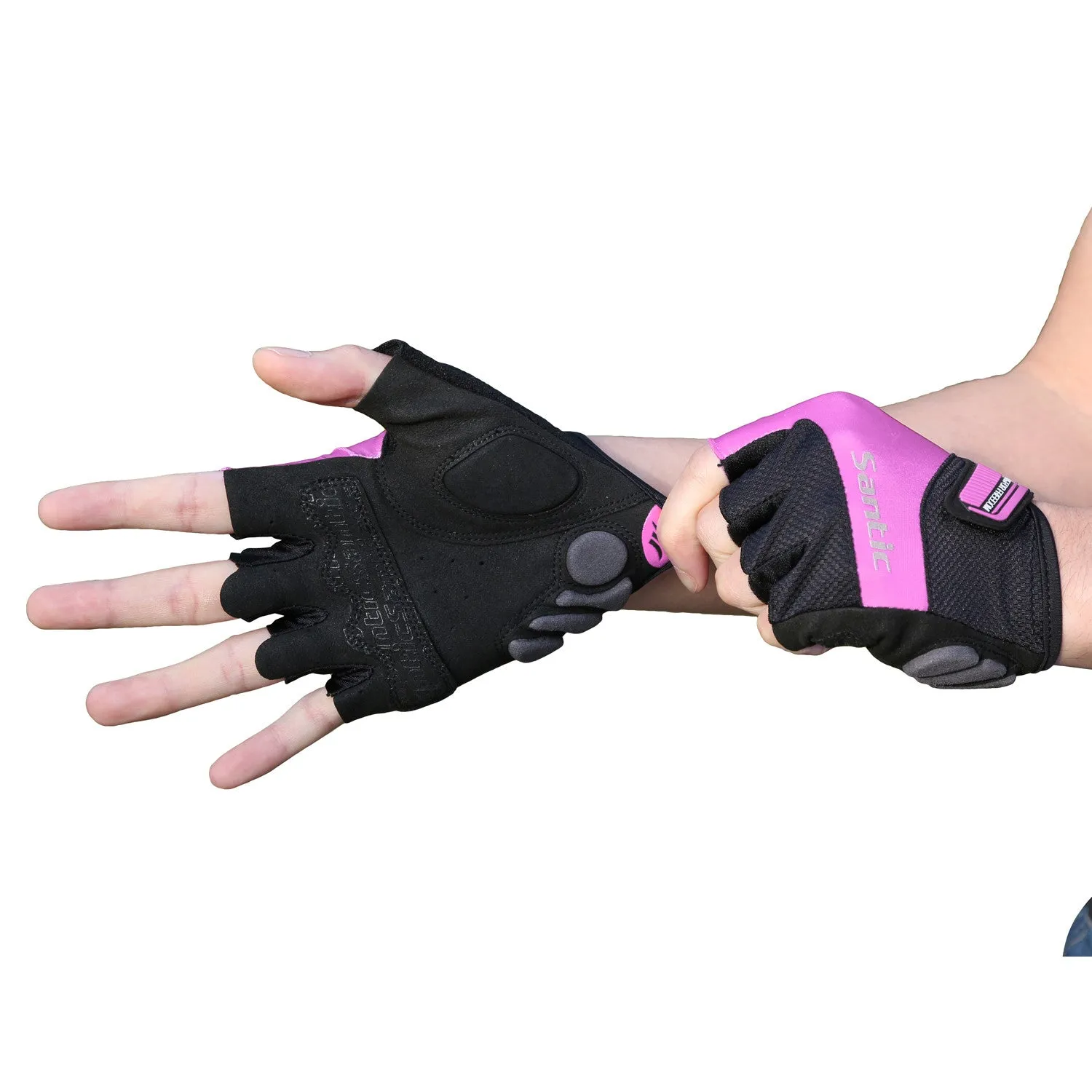 Santic Java Men Cycling Gloves Half Finger – Pink