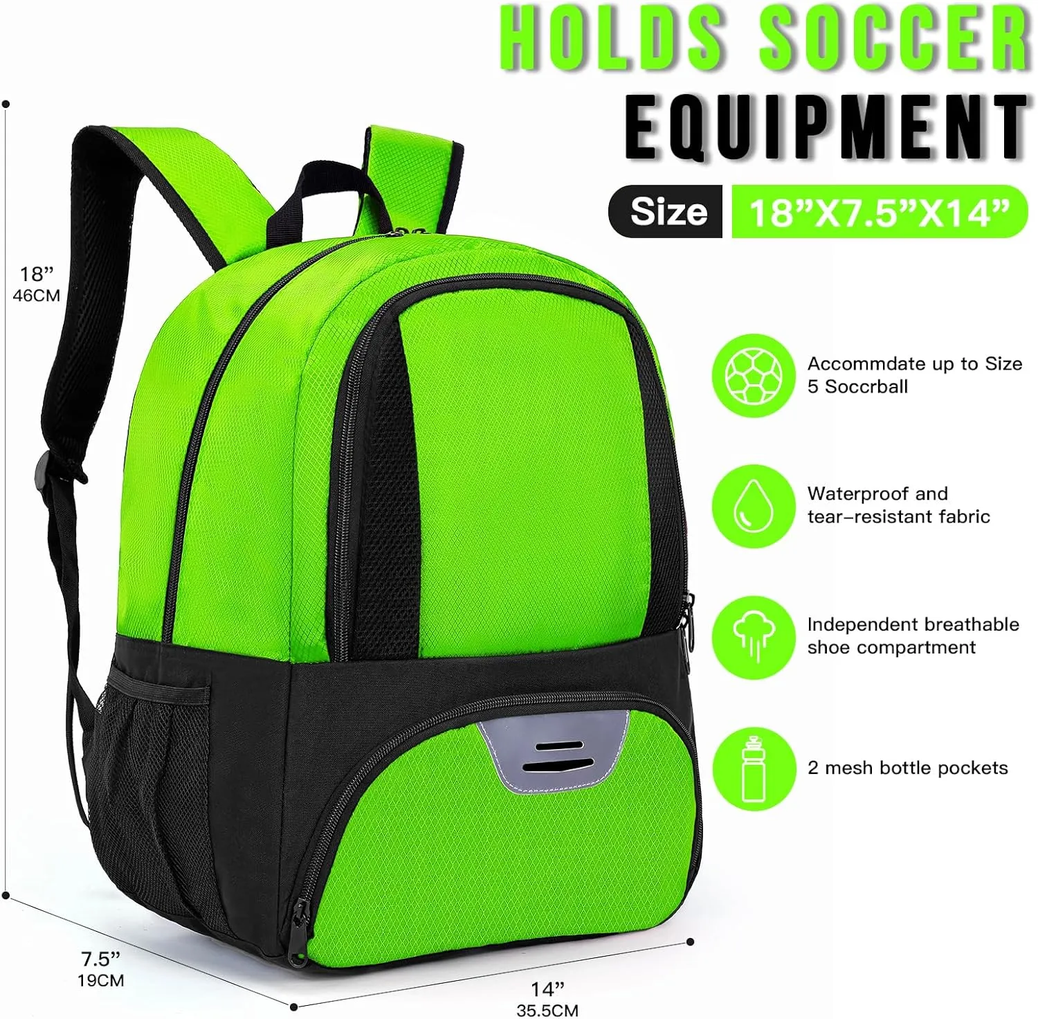 Soccer Bag,Youth Soccer Backpack, Football Volleyball Basketball Backpack fo,Sport Equipment Bags with Shoe compartment
