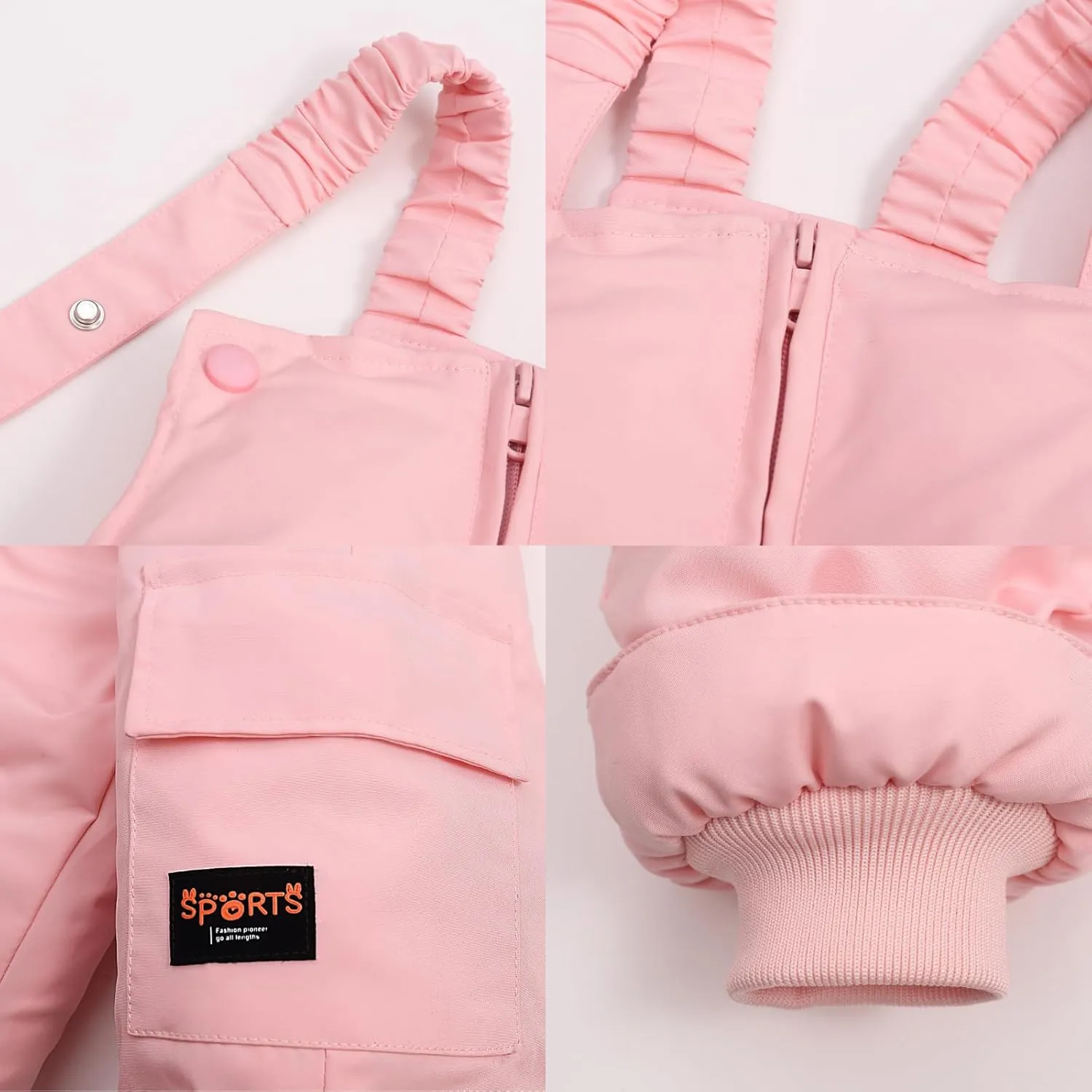 Weixinbuy Toddler Snow Pants Baby Boy Girl Winter Clothes Down Puffer Coat Waterproof Warm Snow Ski Bib Overalls Snowsuit