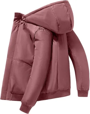 Winter Hooded Puffer Jacket Men Quilted Padded Full Zip Puffy Insulated down Jacket Thermal Warm Windproof Coat Outdoor