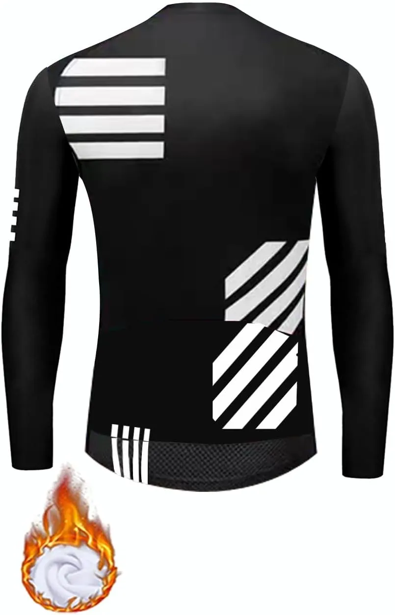 YIBIMOTTO Men's Winter Cycling Jacket Windproof Softshell Thermal Fleece Breathable Bike Jersey for Outdoors