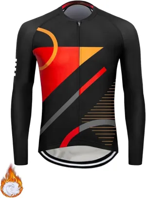 YIBIMOTTO Men's Winter Cycling Jacket Windproof Softshell Thermal Fleece Breathable Bike Jersey for Outdoors