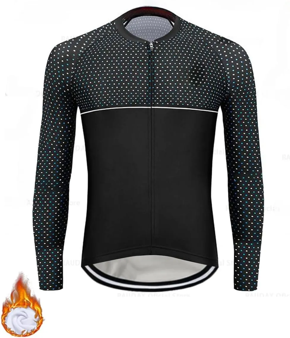 YIBIMOTTO Men's Winter Cycling Jacket Windproof Softshell Thermal Fleece Breathable Bike Jersey for Outdoors